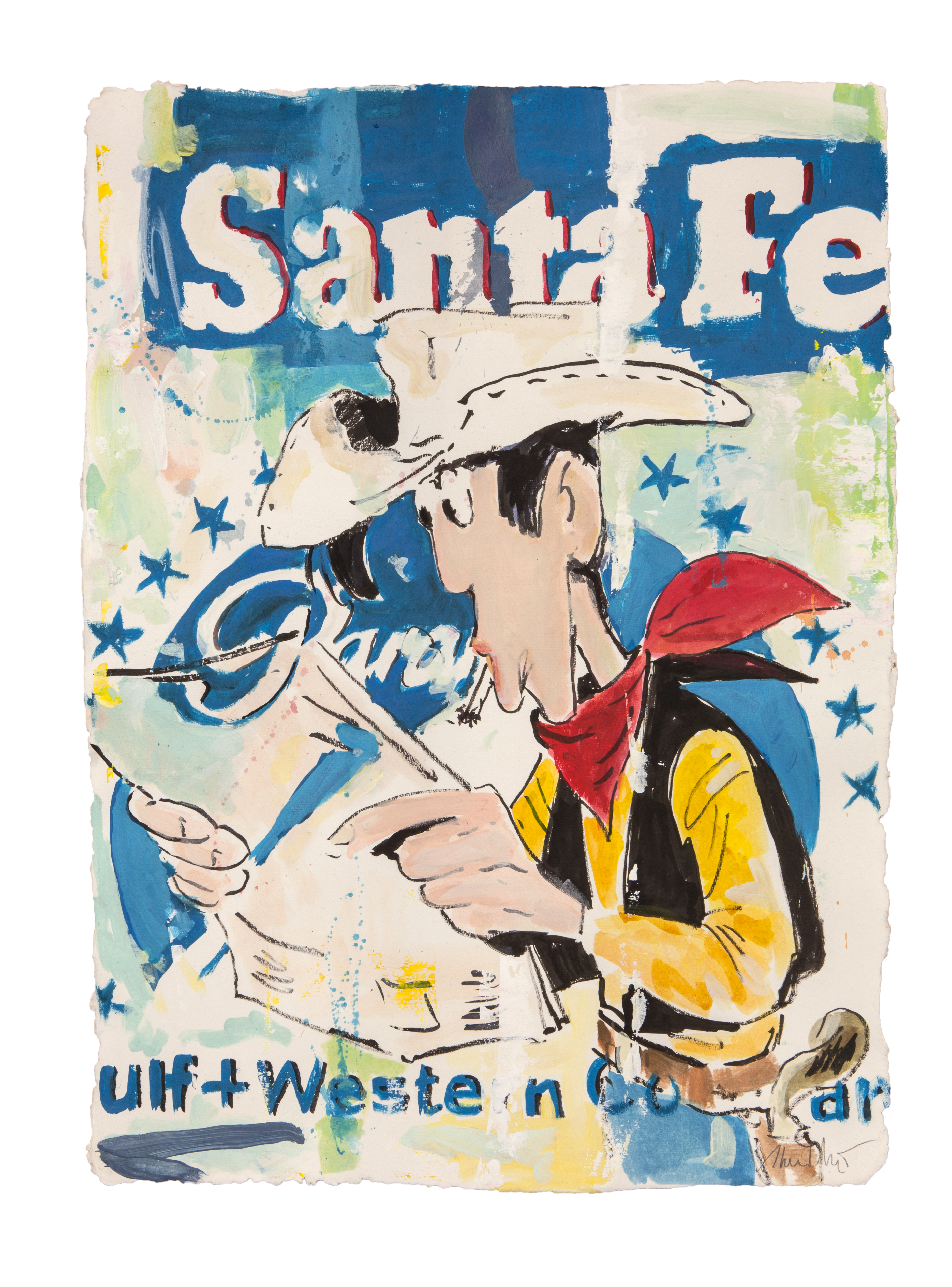 Comic History XXXI_2016_Mischtechnik auf Buetten_75x53cm kopieren.jpg Lucky Luke