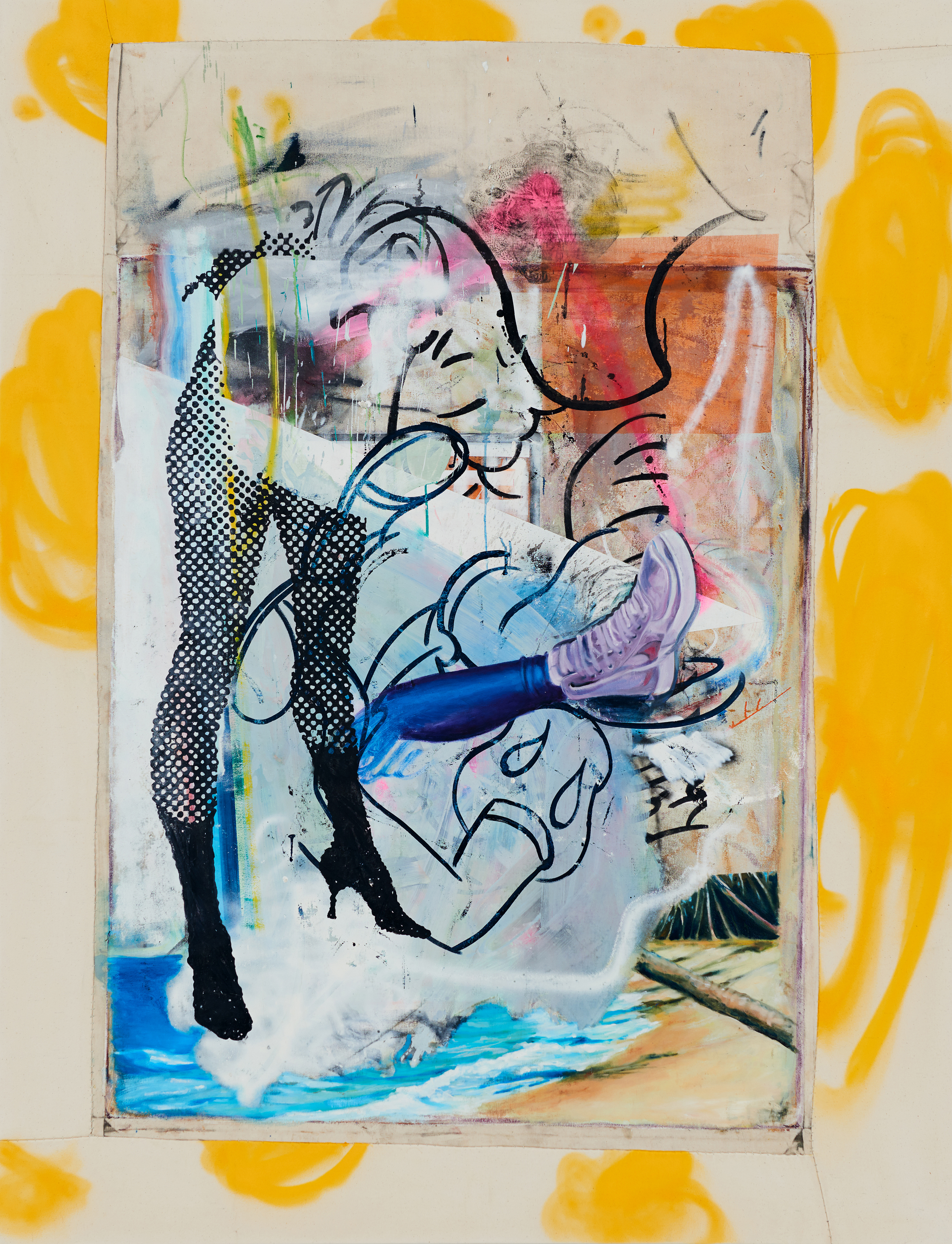Strandpromiinade 210 x 165.jpg Endy Hupperich, Strandpromiinade, Mt auf Leinwand, 210x165cm